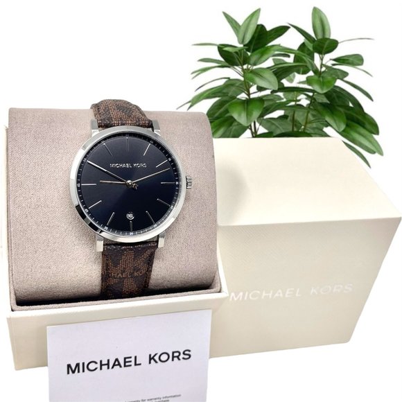 🔥🔥🔥🌸NWT 🌸✅🔥🔥MICHAEL KORS Irving Three-Hand Brown PVC Watch MK8813 - Picture 7 of 8